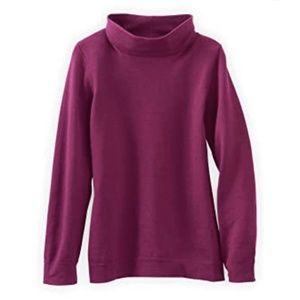 Fair Indigo Berry Cotton/Alpaca Cowl Sweater, XS